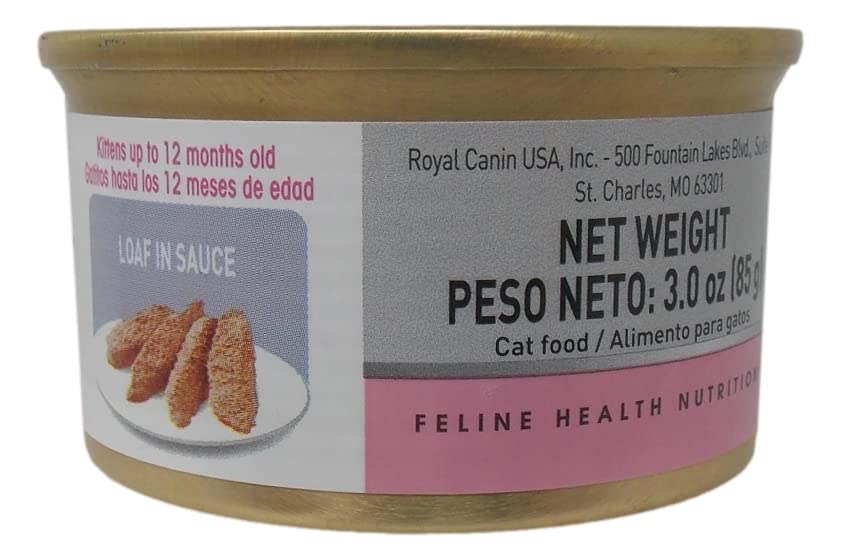 Royal Canin Kitten Food 2 Flavor Textures 6 Can Sampler, (3) Each: Thin Slices in Gravy, Loaf in Sauce (3 Ounces) - Plus Catnip Toy and Fun Facts Booklet Bundle