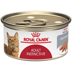 royal canin feline health nutrition adult instinctive loaf in sauce canned cat food, 3 oz, case of 24