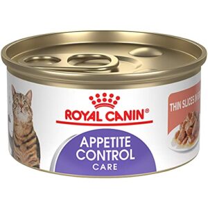 royal canin feline care nutrition appetite control thin slices in gravy wet cat food, 3 ounce can (pack of 24)