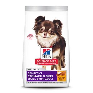 hill’s science diet dry dog food, adult, small & mini breeds, sensitive stomach & skin, chicken recipe, 4 lb bag