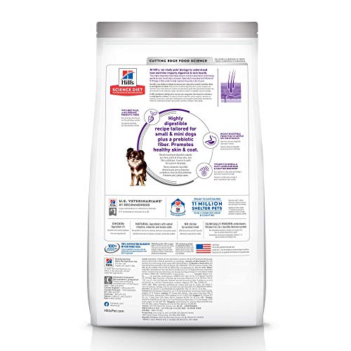 Hill's Science Diet Dry Dog Food, Adult, Small & Mini Breeds, Sensitive Stomach & Skin, Chicken Recipe, 4 lb Bag