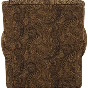 Kensington Hill Beaumont Warm Brown Paisley Patterned Recliner Chair Traditional Armchair Comfortable Push Manual Reclining Footrest Adjustable for Bedroom Living Room Reading Home Relax Office