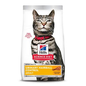 hill’s science diet dry cat food, adult, urinary & hairball control, chicken recipe, 7 lb bag