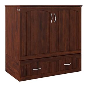 bowery hill murphy twin xl bed chest with charging station in walnut