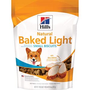 hill’s natural baked light dog biscuits with real chicken for small dogs, healthy dog snacks, 8 oz. bag