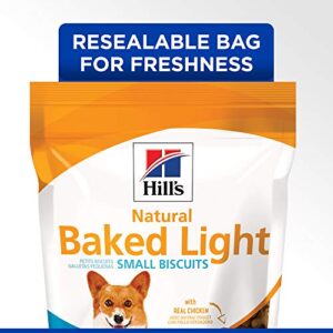 Hill's Natural Baked Light Dog Biscuits with Real Chicken for Small Dogs, Healthy Dog Snacks, 8 oz. Bag