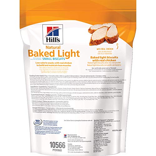 Hill's Natural Baked Light Dog Biscuits with Real Chicken for Small Dogs, Healthy Dog Snacks, 8 oz. Bag