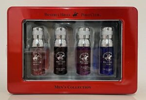 beverly hills polo club men’s collection 4-cologne gift set with deluxe tin gift box (colognes may vary)