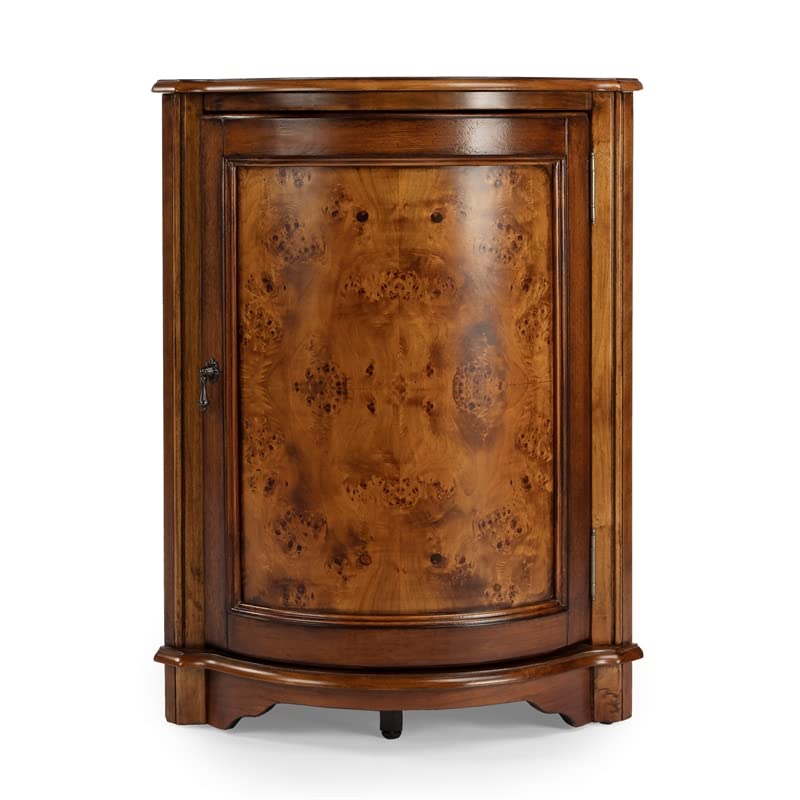 BOWERY HILL Transitional Wood Top Green Finish Corner Cabinet