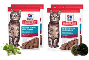 shadowlish hill’s science diet adult cat food bundle with a reusable container of catnip (tender ocean fish dinner)