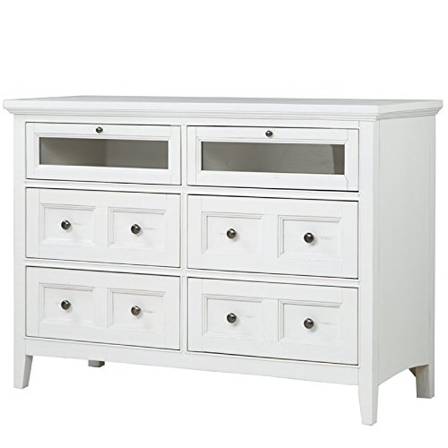 BOWERY HILL Modern Wood Relaxed Traditional Soft White Media Chest