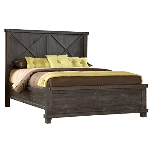 BOWERY HILL Modern Styled Queen Wood Panel Bed in Espresso Finish