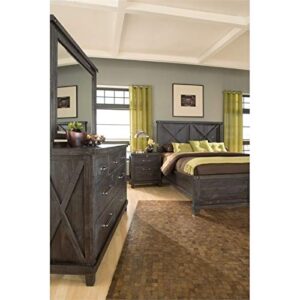 BOWERY HILL Modern Styled Queen Wood Panel Bed in Espresso Finish