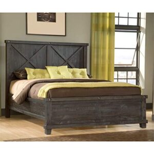 BOWERY HILL Modern Styled Queen Wood Panel Bed in Espresso Finish