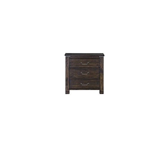 BOWERY HILL Wood Top 3 Drawer Nightstand in Rustic Pine Finish