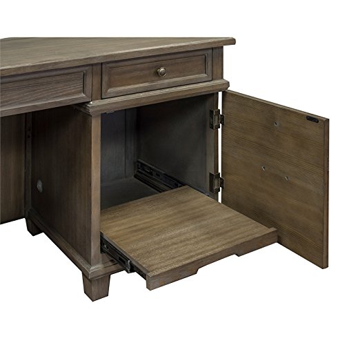 BOWERY HILL Traditional Wood Brown Credenza Constructed of Solid Pine