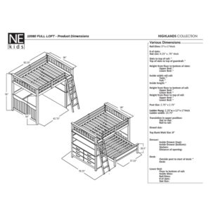 BOWERY HILL Wooden Full Loft Bed with Desk in Espresso Finish