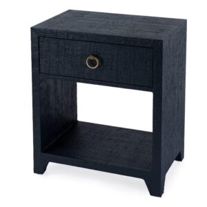 bowery hill traditional wood 1 drawer nightstand – navy blue
