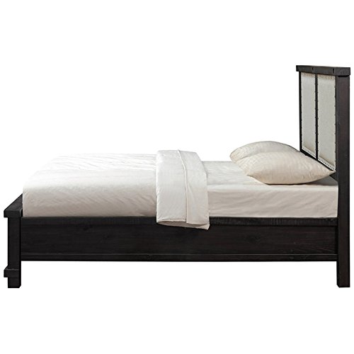 BOWERY HILL Traditional Upholstered Queen Panel Storage Bed in Espresso