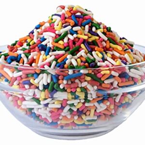 Medley Hills Farm Rainbow Sprinkles in Reusable Container 2.2 Lbs. - Great Bulk Rainbow Sprinkles for Cake Decorating - Sprinkles for Cookie Decorating - Brownies and ice Cream toppings