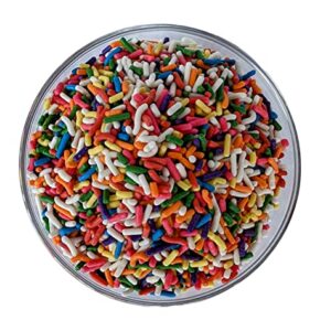 Medley Hills Farm Rainbow Sprinkles in Reusable Container 2.2 Lbs. - Great Bulk Rainbow Sprinkles for Cake Decorating - Sprinkles for Cookie Decorating - Brownies and ice Cream toppings