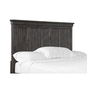 bowery hill modern wood queen panel headboard in gray finish