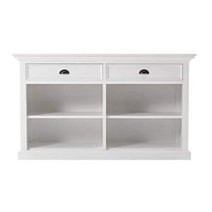 bowery hill mahogany wood buffet with 2 drawers in classic white