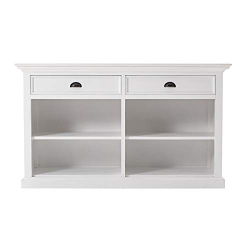 BOWERY HILL Mahogany Wood Buffet with 2 Drawers in Classic White