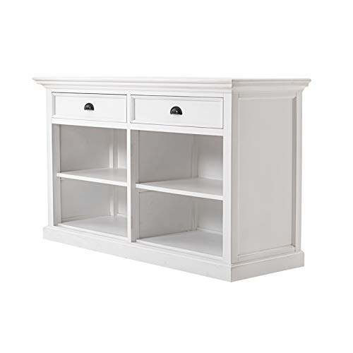 BOWERY HILL Mahogany Wood Buffet with 2 Drawers in Classic White