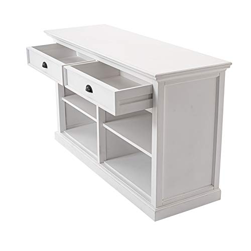BOWERY HILL Mahogany Wood Buffet with 2 Drawers in Classic White
