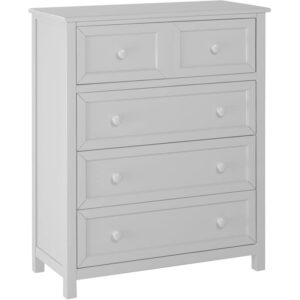 bowery hill contemporary wood four drawer chest white finish
