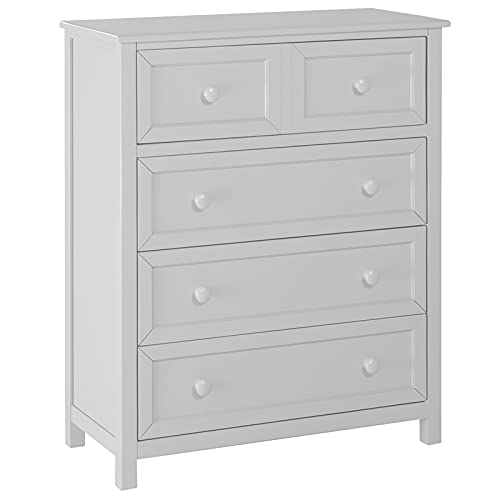 BOWERY HILL Contemporary Wood Four Drawer Chest White Finish