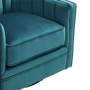 BOWERY HILL Contemporary Styled Wood Green Finish Swivel Chair