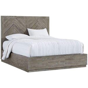 bowery hill modern mahogany solid wood king panel platform bed