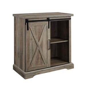 bowery hill 32″ rustic farmhouse buffet accent cabinet – gray wash