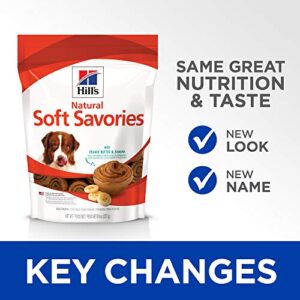 Hill's Soft Dog Treats, Soft Savories with Peanut Butter & Banana Dog Snacks, Healthy Dog Treats, 8 oz. Bag