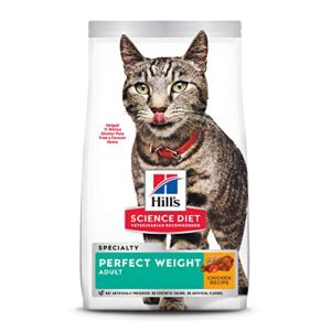 hill’s science diet dry cat food, adult, perfect for weight management, chicken recipe, 7 lb. bag