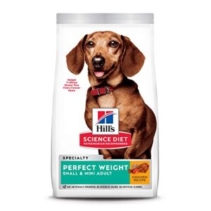 hill’s science diet dry dog food, adult, perfect weight for healthy weight & weight management, small & mini breeds, chicken recipe, 4 lb bag