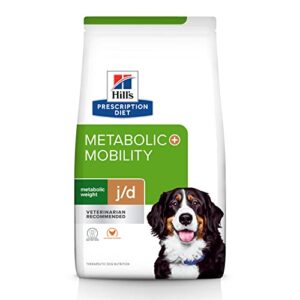 hill’s prescription diet metabolic + mobility, weight + j/d joint care chicken flavor dry dog food, veterinary diet, 24 lb. bag