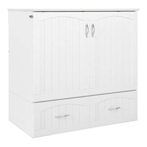 bowery hill murphy twin xl bed chest with charging station in white