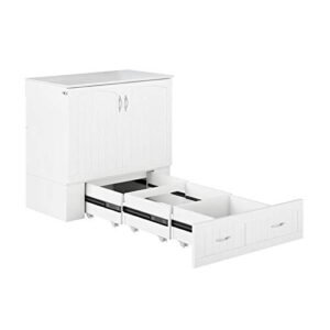 Bowery Hill Murphy Twin XL Bed Chest with Charging Station in White