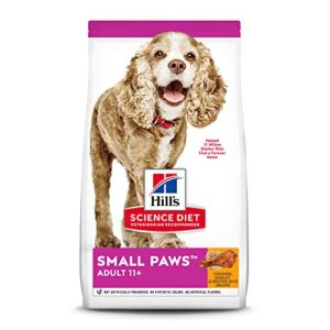 hill’s science diet dry food, adult 11+ for senior dogs, small paws, chicken meal, barley & brown rice recipe, 15.5 lb bag