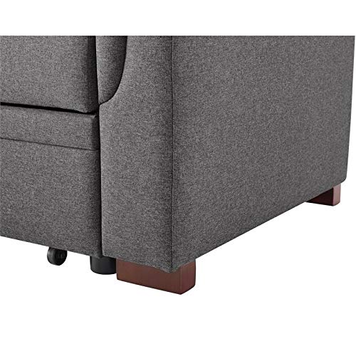 BOWERY HILL Steel Gray Linen Reversible/Sectional Sleeper Sofa with Storage for Small Space