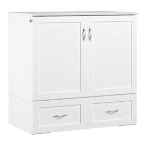 bowery hill wood twin extra long murphy bed chest in white