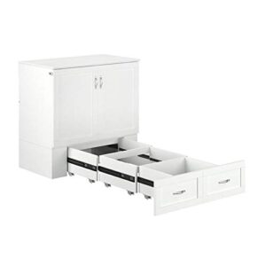 Bowery Hill Wood Twin Extra Long Murphy Bed Chest in White