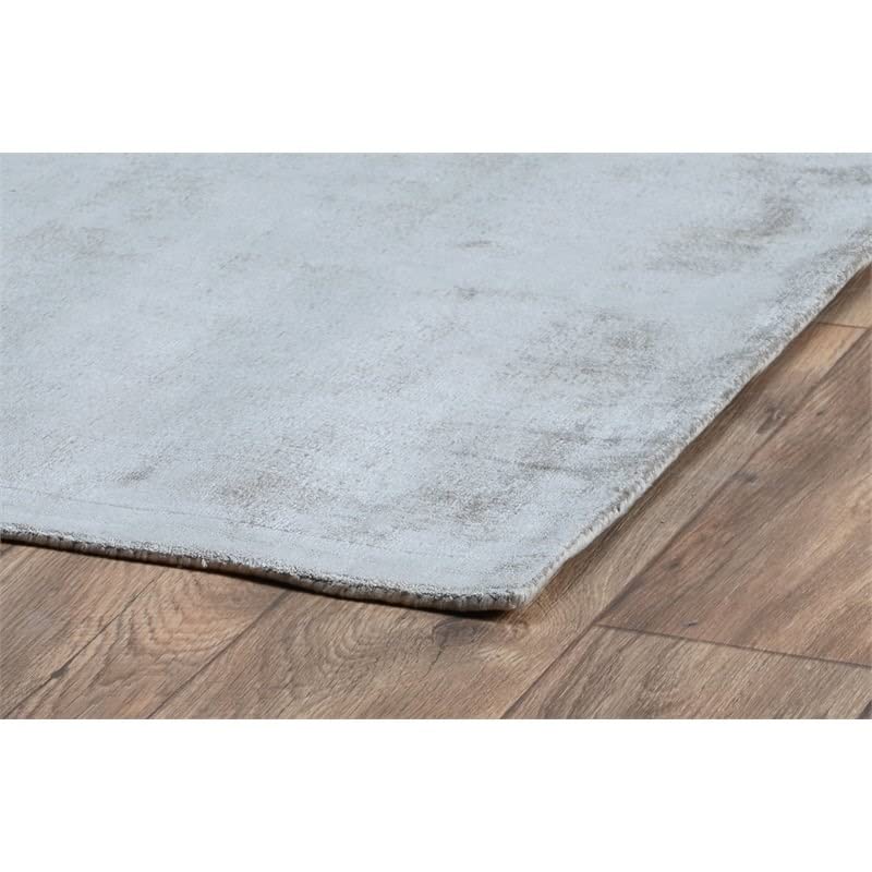 BOWERY HILL 108x144 Transitional Viscose Area Rug in Dove Gray