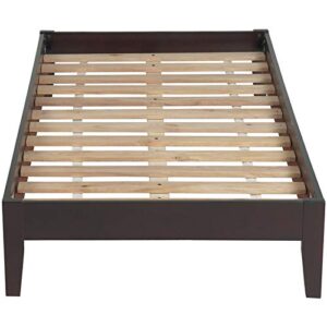 BOWERY HILL Contemporary California King Solid Wood Platform Bed in Chocolate