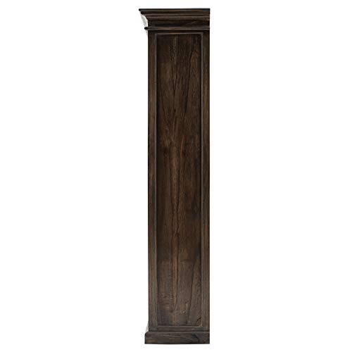 BOWERY HILL Coastl Styled Wooden Bookcase in Black Wash Finish
