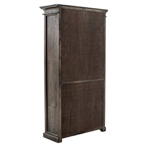 BOWERY HILL Coastl Styled Wooden Bookcase in Black Wash Finish