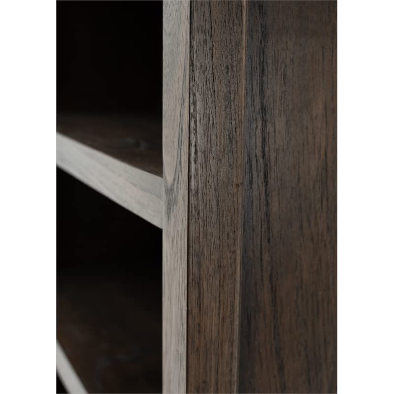 BOWERY HILL Coastl Styled Wooden Bookcase in Black Wash Finish